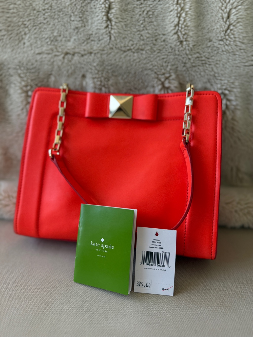 Kate Spade Bow Terrace Monroe Bag Maraschino (Comes With Original Tag)